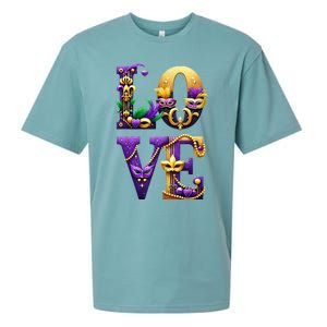 Mardi Gras Love Letters Outfit Costume Women Mardi Gras Sueded Cloud Jersey T-Shirt