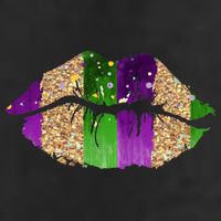 Mardi Gras Lips Celebration 7 Panel Mesh Trucker Snapback Hat