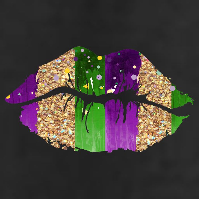 Mardi Gras Lips Celebration 7 Panel Mesh Trucker Snapback Hat
