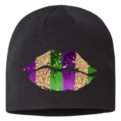 Mardi Gras Lips Celebration Sustainable Beanie