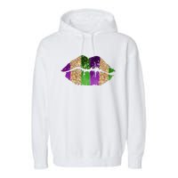 Mardi Gras Lips Celebration Garment-Dyed Fleece Hoodie