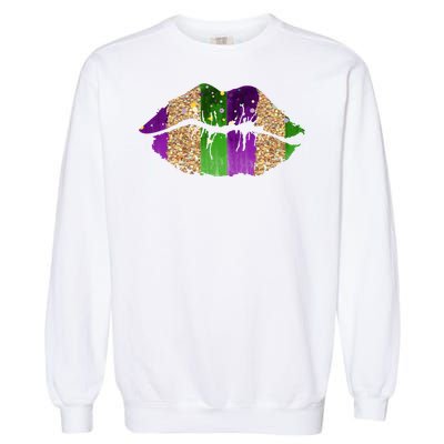 Mardi Gras Lips Celebration Garment-Dyed Sweatshirt