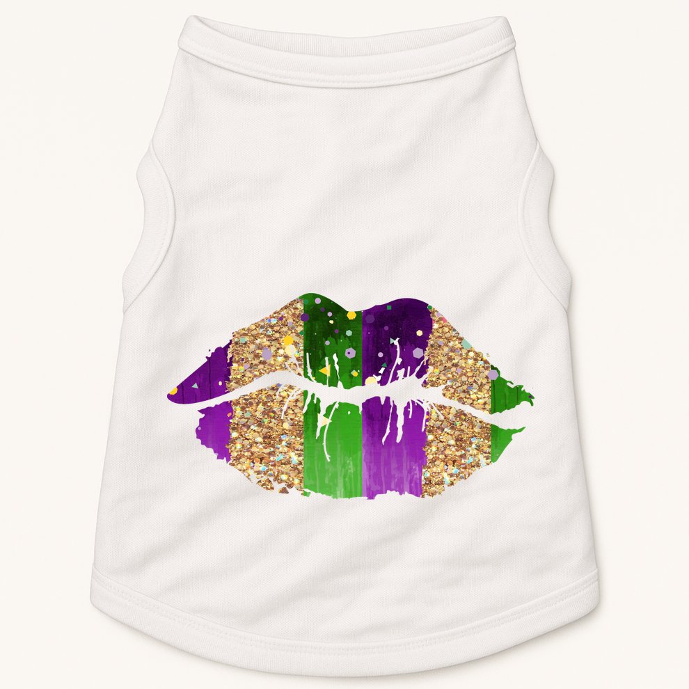 Mardi Gras Lips Celebration Doggie Tank