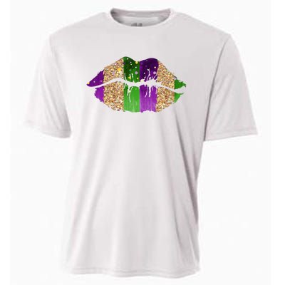 Mardi Gras Lips Celebration Cooling Performance Crew T-Shirt