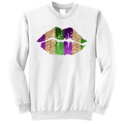 Mardi Gras Lips Celebration Sweatshirt