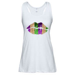 Mardi Gras Lips Celebration Ladies Essential Flowy Tank