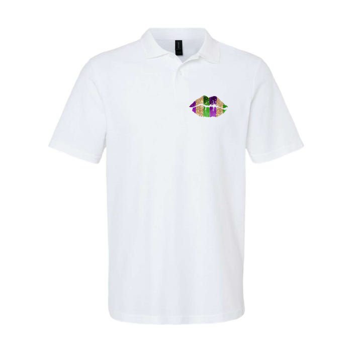 Mardi Gras Lips Celebration Softstyle Adult Sport Polo