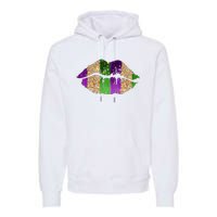 Mardi Gras Lips Celebration Premium Hoodie