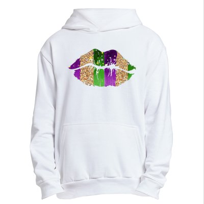 Mardi Gras Lips Celebration Urban Pullover Hoodie