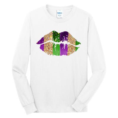 Mardi Gras Lips Celebration Tall Long Sleeve T-Shirt