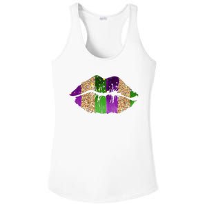 Mardi Gras Lips Celebration Ladies PosiCharge Competitor Racerback Tank