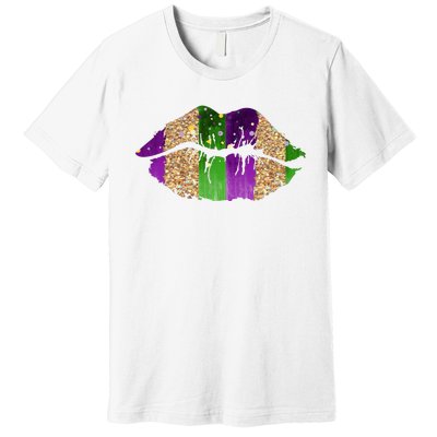 Mardi Gras Lips Celebration Premium T-Shirt