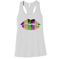 Mardi Gras Lips Celebration Women's Racerback Tank