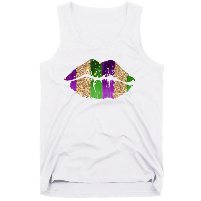 Mardi Gras Lips Celebration Tank Top