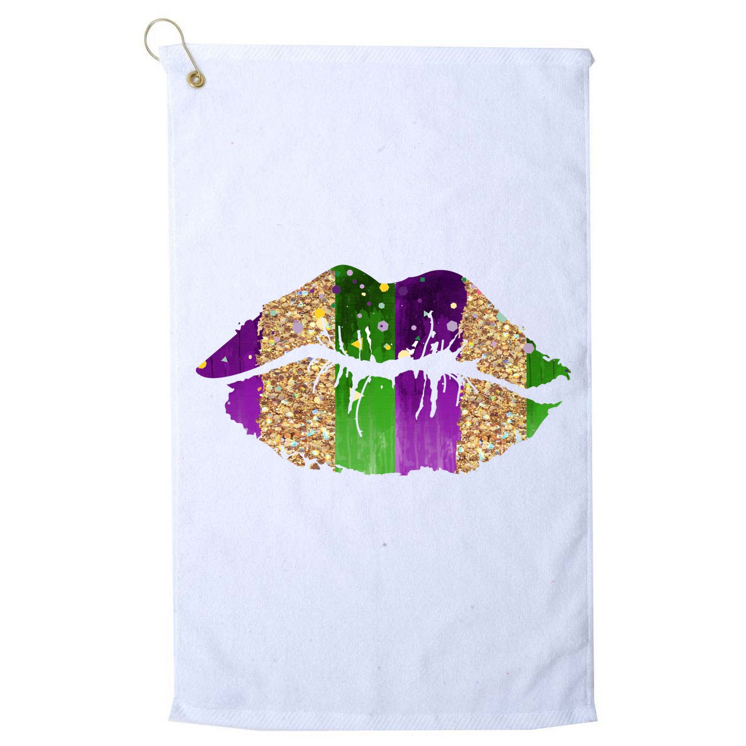 Mardi Gras Lips Celebration Golf Towel