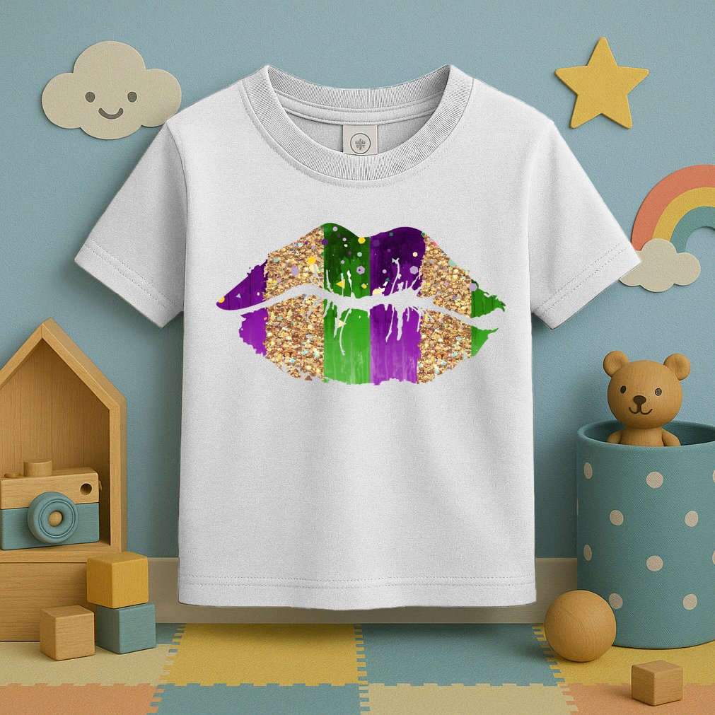 Mardi Gras Lips Celebration Toddler T-Shirt