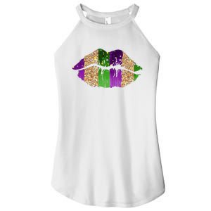 Mardi Gras Lips Celebration Women's Perfect Tri Rocker Tank