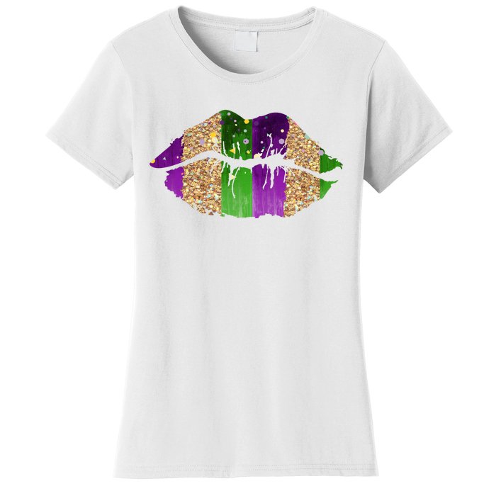 Mardi Gras Lips Celebration Women's T-Shirt