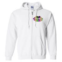 Mardi Gras Lips Celebration Full Zip Hoodie