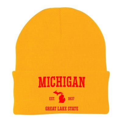 Michigan Great Lake State MI Est 1837 Knit Cap Winter Beanie