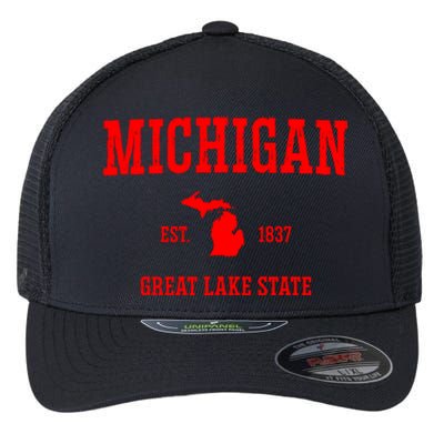 Michigan Great Lake State MI Est 1837 Flexfit Unipanel Trucker Cap