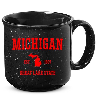Michigan Great Lake State MI Est 1837 15oz Campfire Ceramic Mug