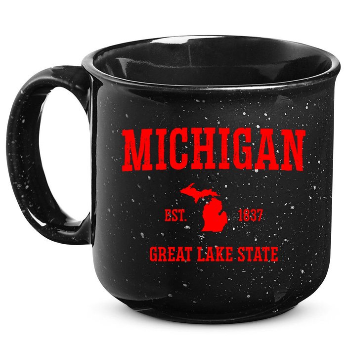Michigan Great Lake State MI Est 1837 15oz Campfire Ceramic Mug