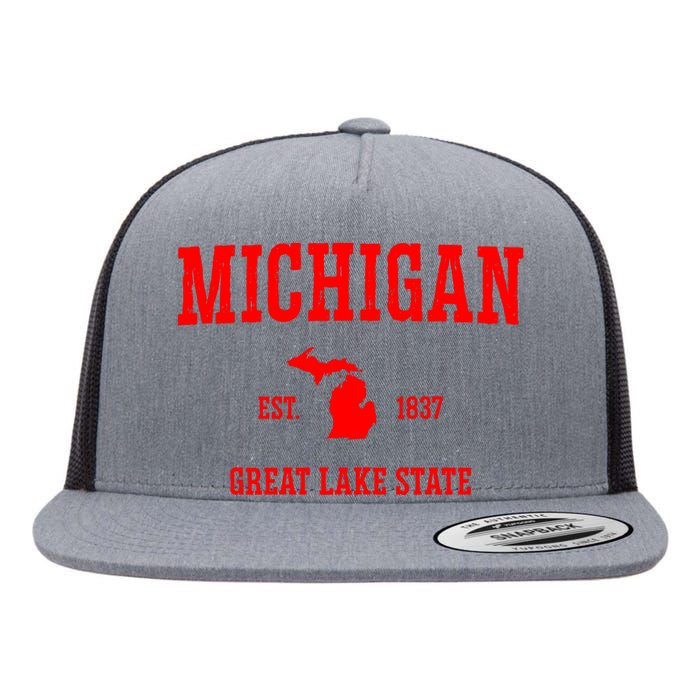 Michigan Great Lake State MI Est 1837 Flat Bill Trucker Hat