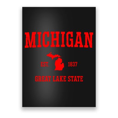 Michigan Great Lake State MI Est 1837 Poster