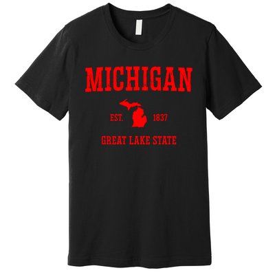 Michigan Great Lake State MI Est 1837 Premium T-Shirt