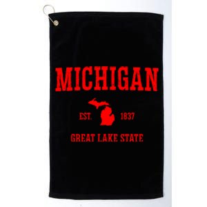 Michigan Great Lake State MI Est 1837 Platinum Collection Golf Towel