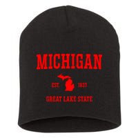 Michigan Great Lake State MI Est 1837 Short Acrylic Beanie