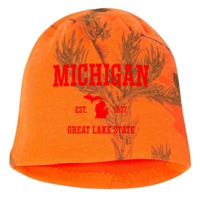 Michigan Great Lake State MI Est 1837 Kati - Camo Knit Beanie