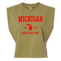 Michigan Great Lake State MI Est 1837 Garment-Dyed Women's Muscle Tee