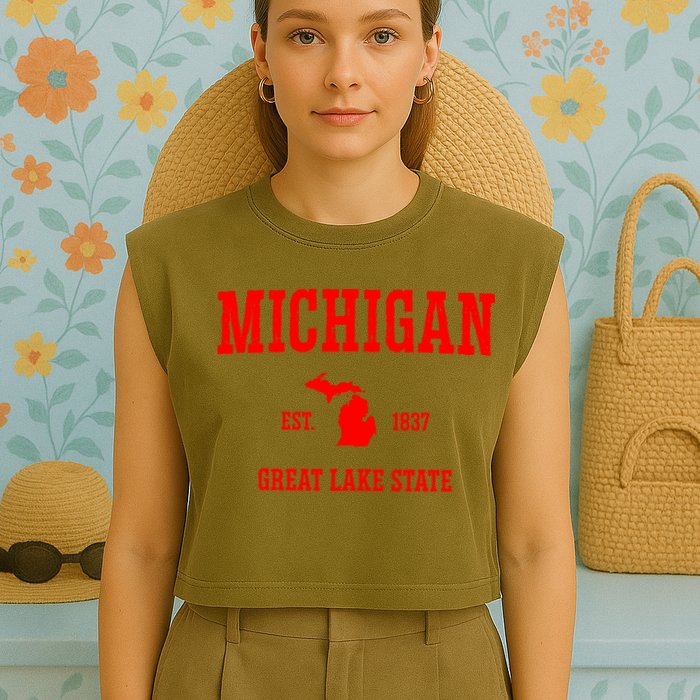 Michigan Great Lake State MI Est 1837 Garment-Dyed Women's Muscle Tee