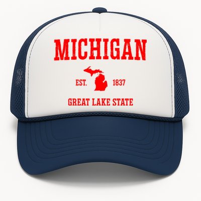 Michigan Great Lake State MI Est 1837 Trucker Hat