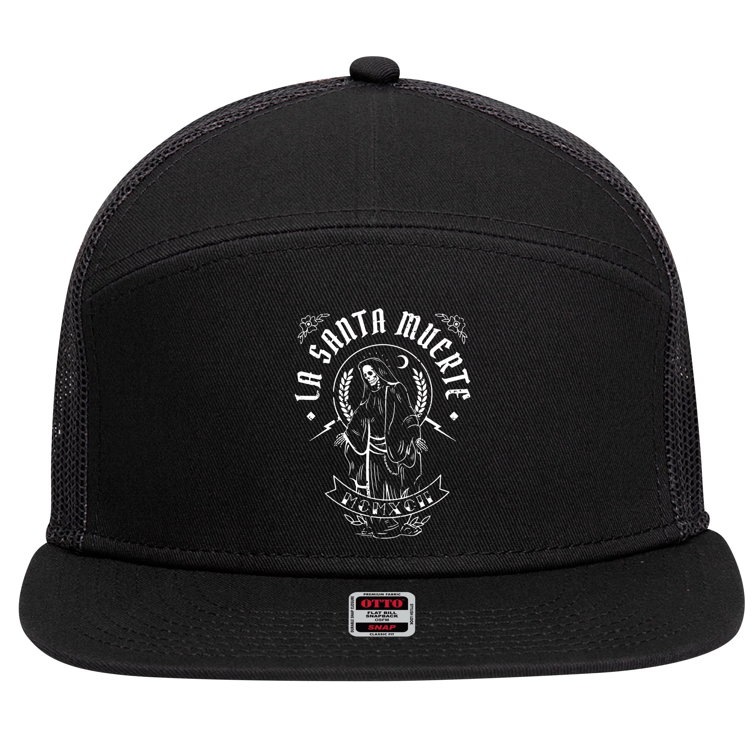 Mexican Grim La Santas Muertes 7 Panel Mesh Trucker Snapback Hat