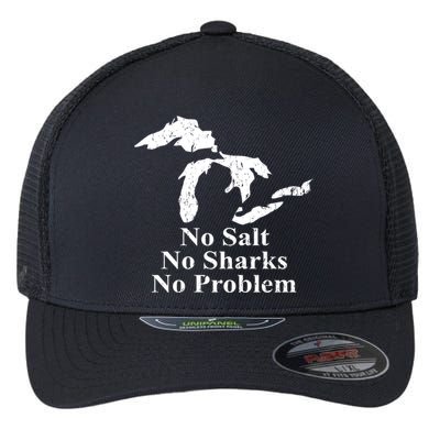 Michigan Great Lakes No Salt, No Sharks, No Problem Hoodie Flexfit Unipanel Trucker Cap