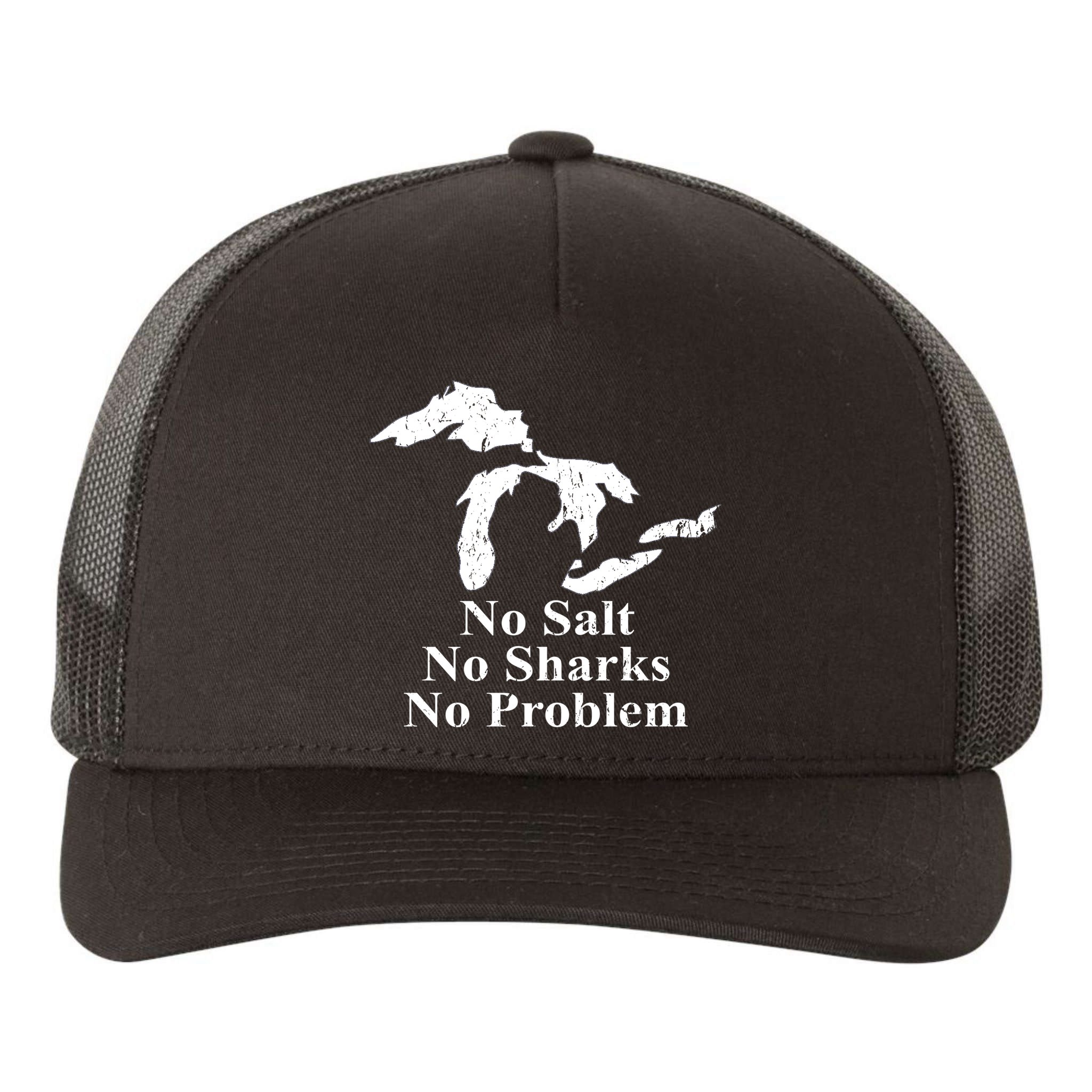 Michigan Great Lakes No Salt, No Sharks, No Problem Hoodie Yupoong Adult 5-Panel Trucker Hat
