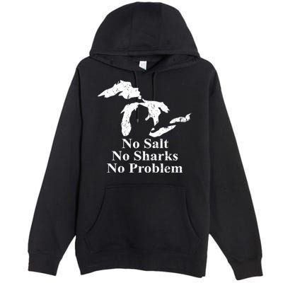 Michigan Great Lakes No Salt, No Sharks, No Problem Hoodie Premium Pullover Hoodie