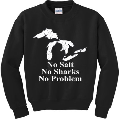 Michigan Great Lakes No Salt, No Sharks, No Problem Hoodie Kids Sweatshirt
