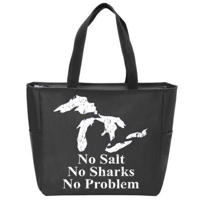 Michigan Great Lakes No Salt, No Sharks, No Problem Hoodie Zip Tote Bag