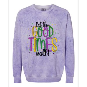 Mardi Gras Let Good Times Roll Funny Party Gift Colorblast Crewneck Sweatshirt