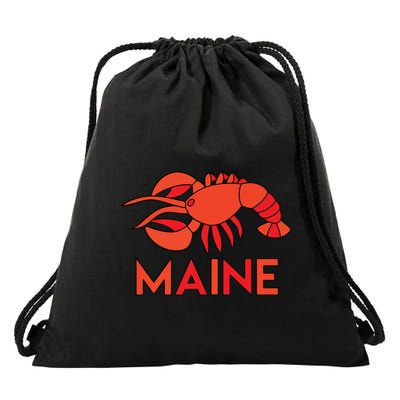 Maine Gift Lobster Stained Glass Lobster Drawstring Bag