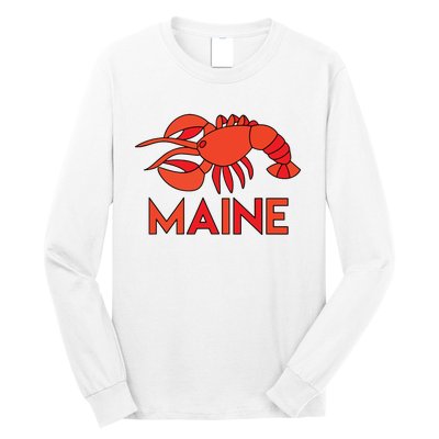 Maine Gift Lobster Stained Glass Lobster Long Sleeve Shirt