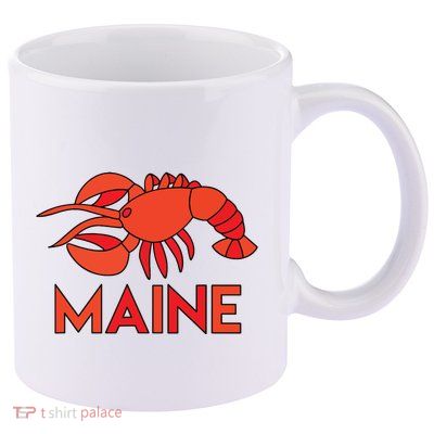 Maine Gift Lobster Stained Glass Lobster 11oz C Handle Ceramic Mug