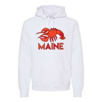 Maine Gift Lobster Stained Glass Lobster Premium Hoodie