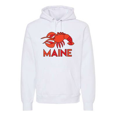 Maine Gift Lobster Stained Glass Lobster Premium Hoodie