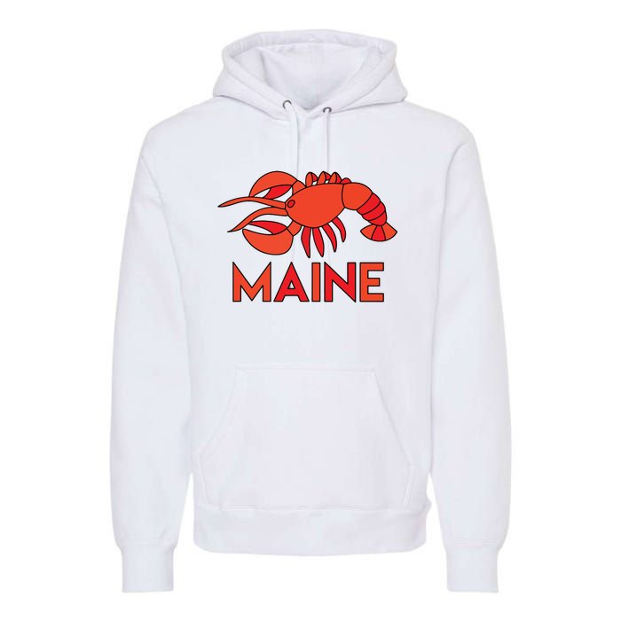 Maine Gift Lobster Stained Glass Lobster Premium Hoodie