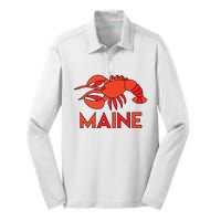 Maine Gift Lobster Stained Glass Lobster Silk Touch Performance Long Sleeve Polo